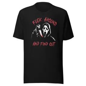 Horror Film T-shirt F Around And Find Out Short Sleeve Crew Neck Unisex Top
