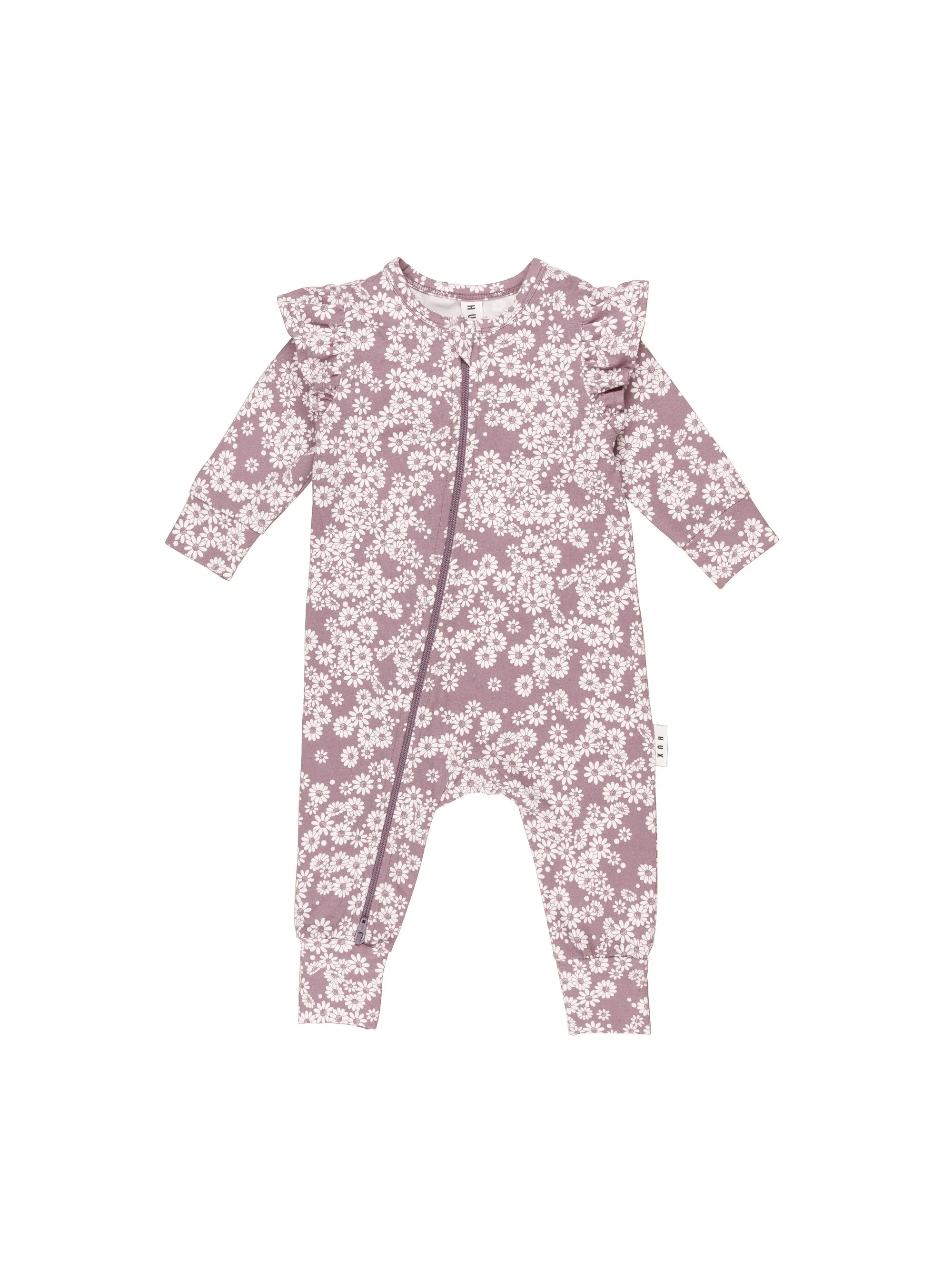 HUXBABY - DAISY FRILL ZIP ROMPER