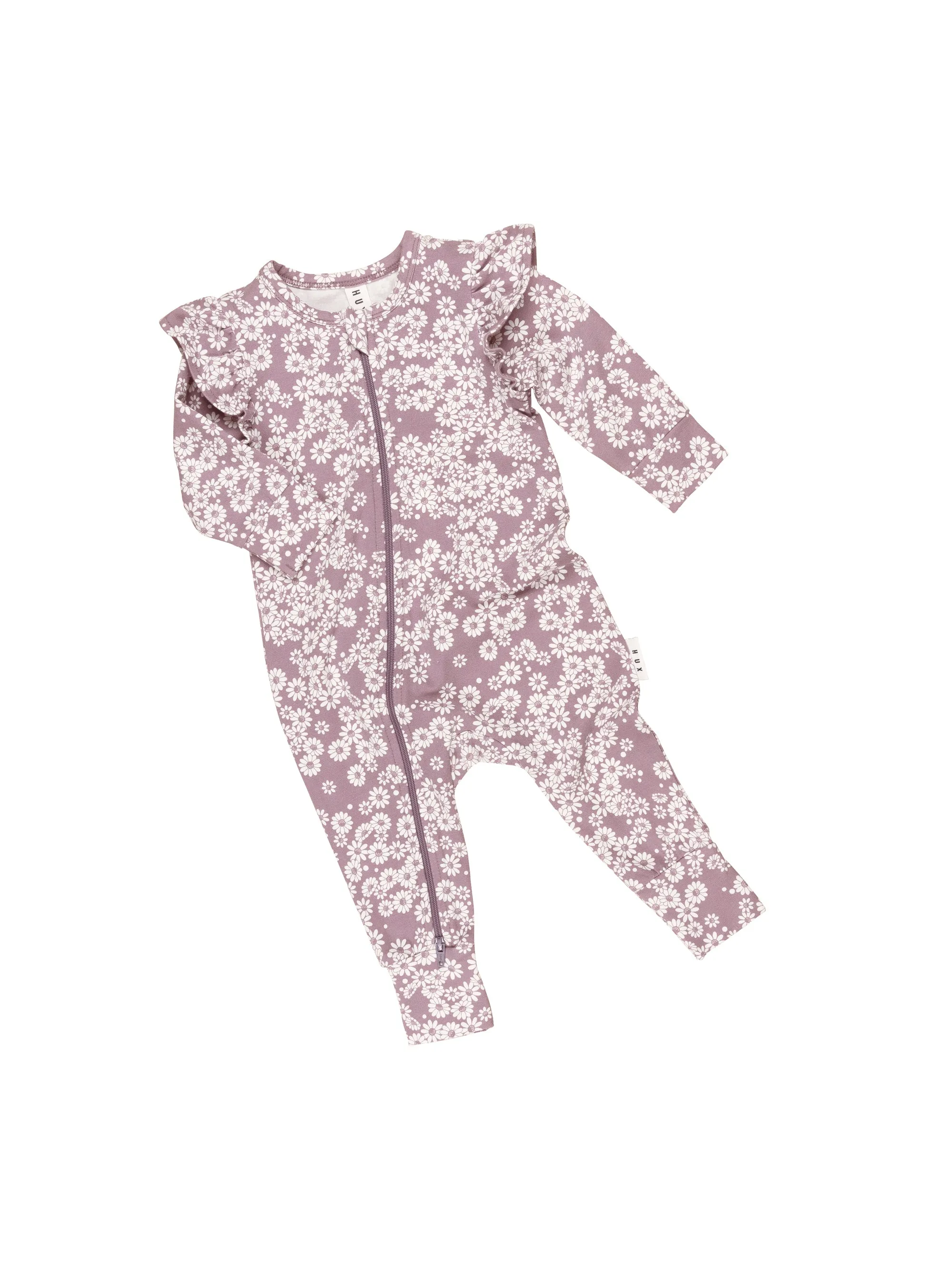 HUXBABY - DAISY FRILL ZIP ROMPER