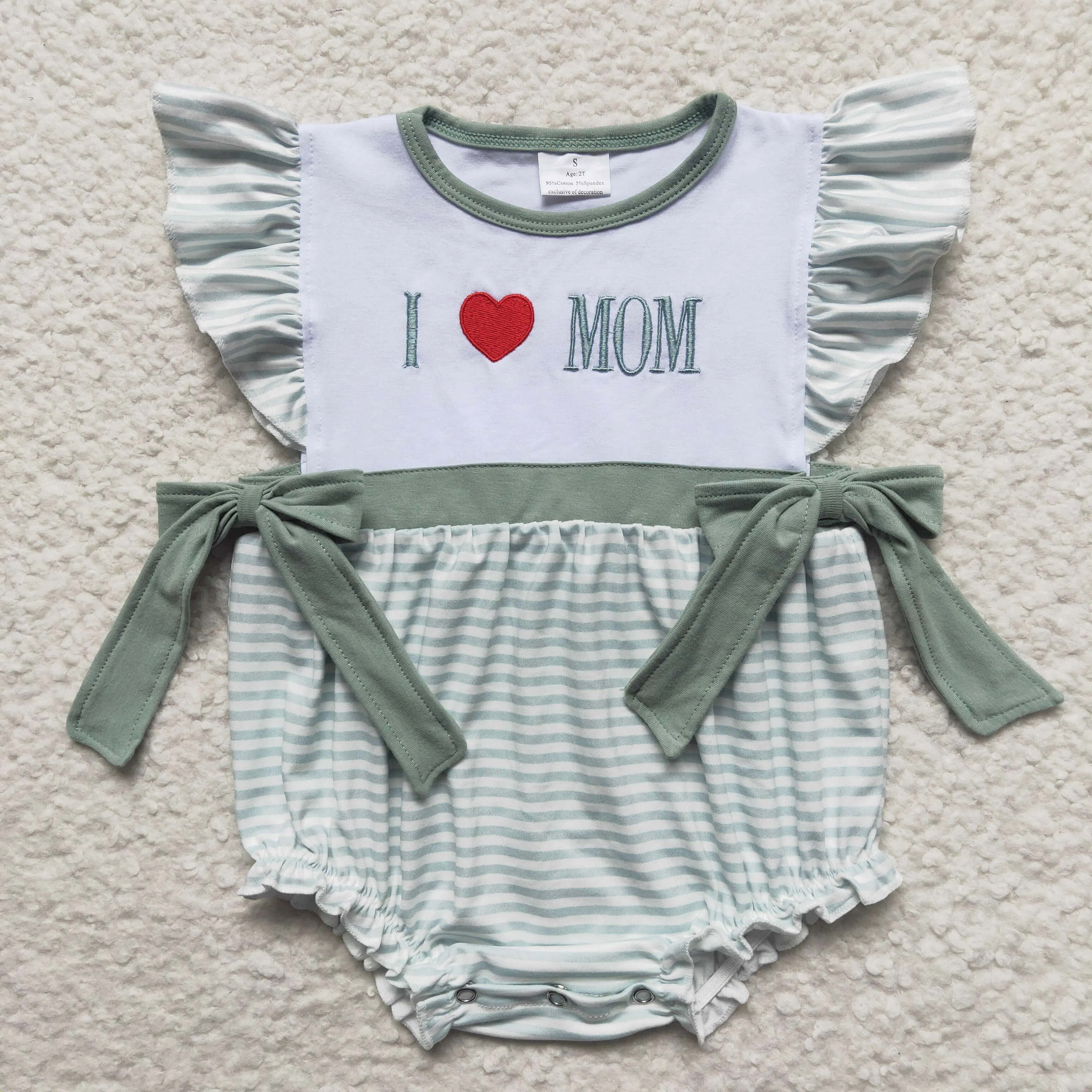 I love mom letter embroidery baby onesies SR0237