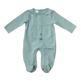iDO - Sage romper with 'little gentleman elephant' print