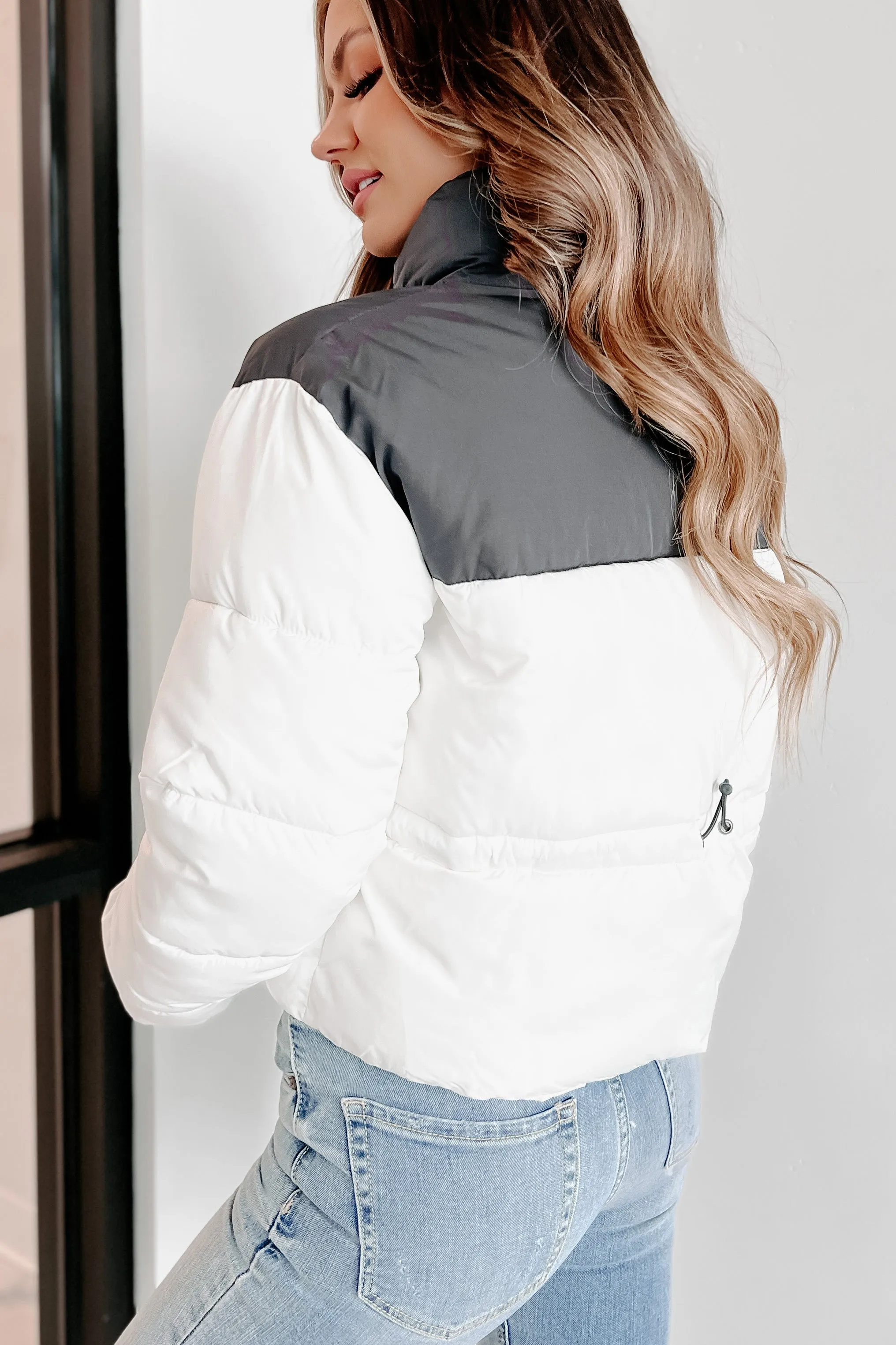 I'm Never Cold Colorblock Puffer Jacket (Whip Cream)