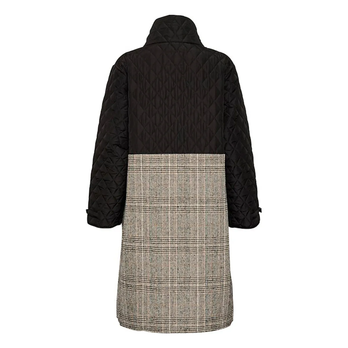Inga coat mixed check and quilt