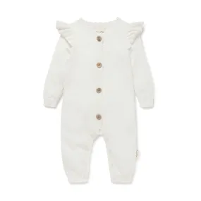 Knit Romper | Ivory Pointelle