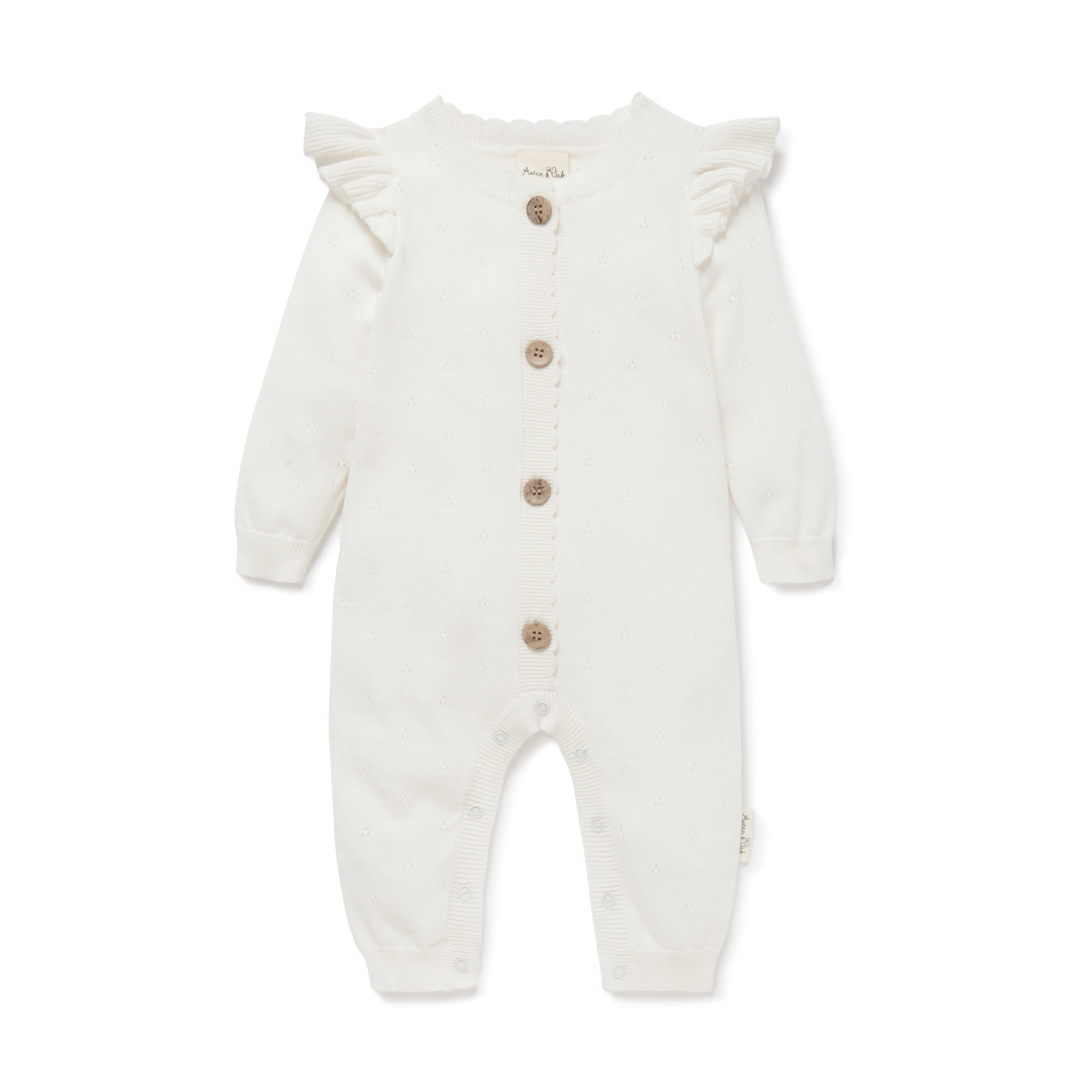 Knit Romper | Ivory Pointelle