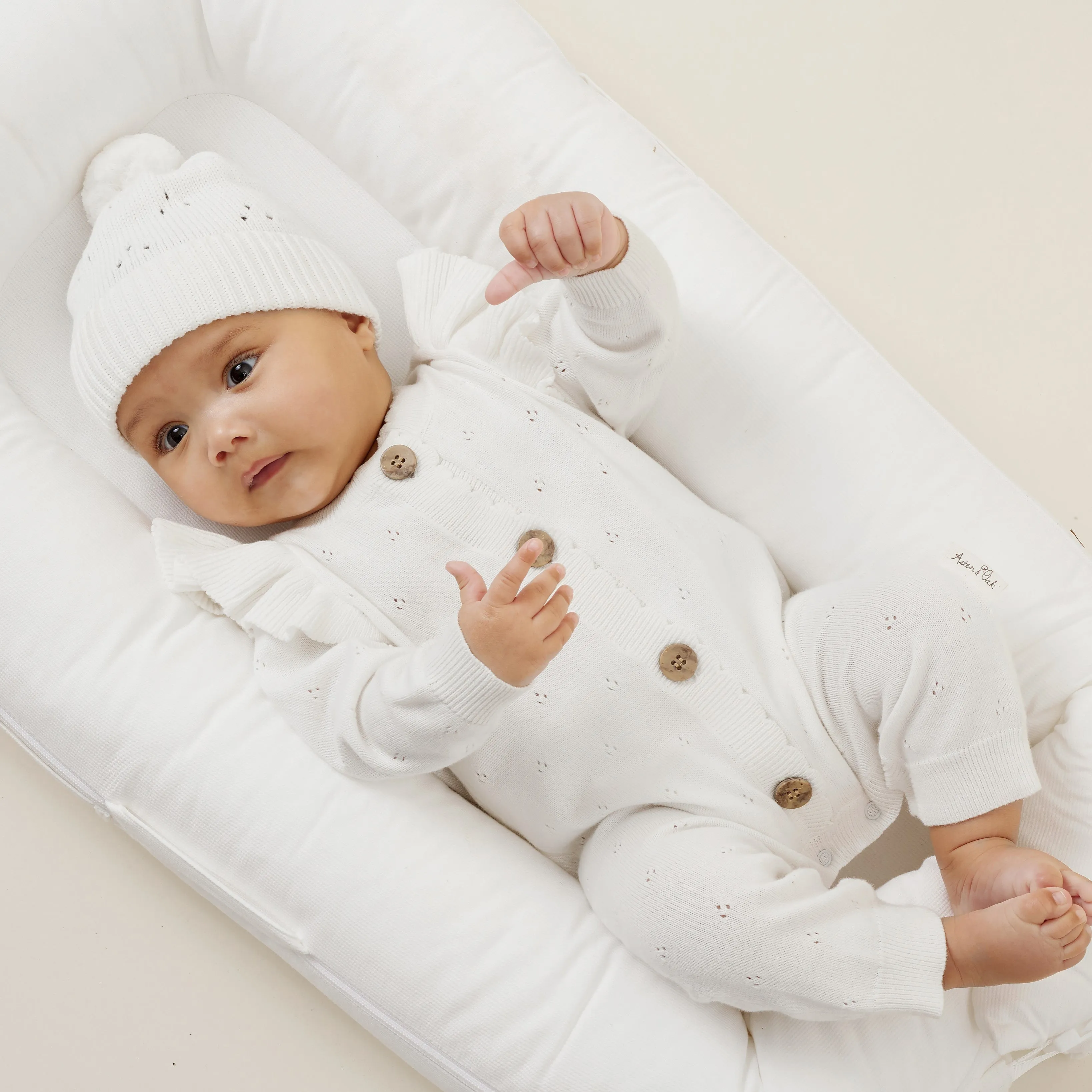 Knit Romper | Ivory Pointelle