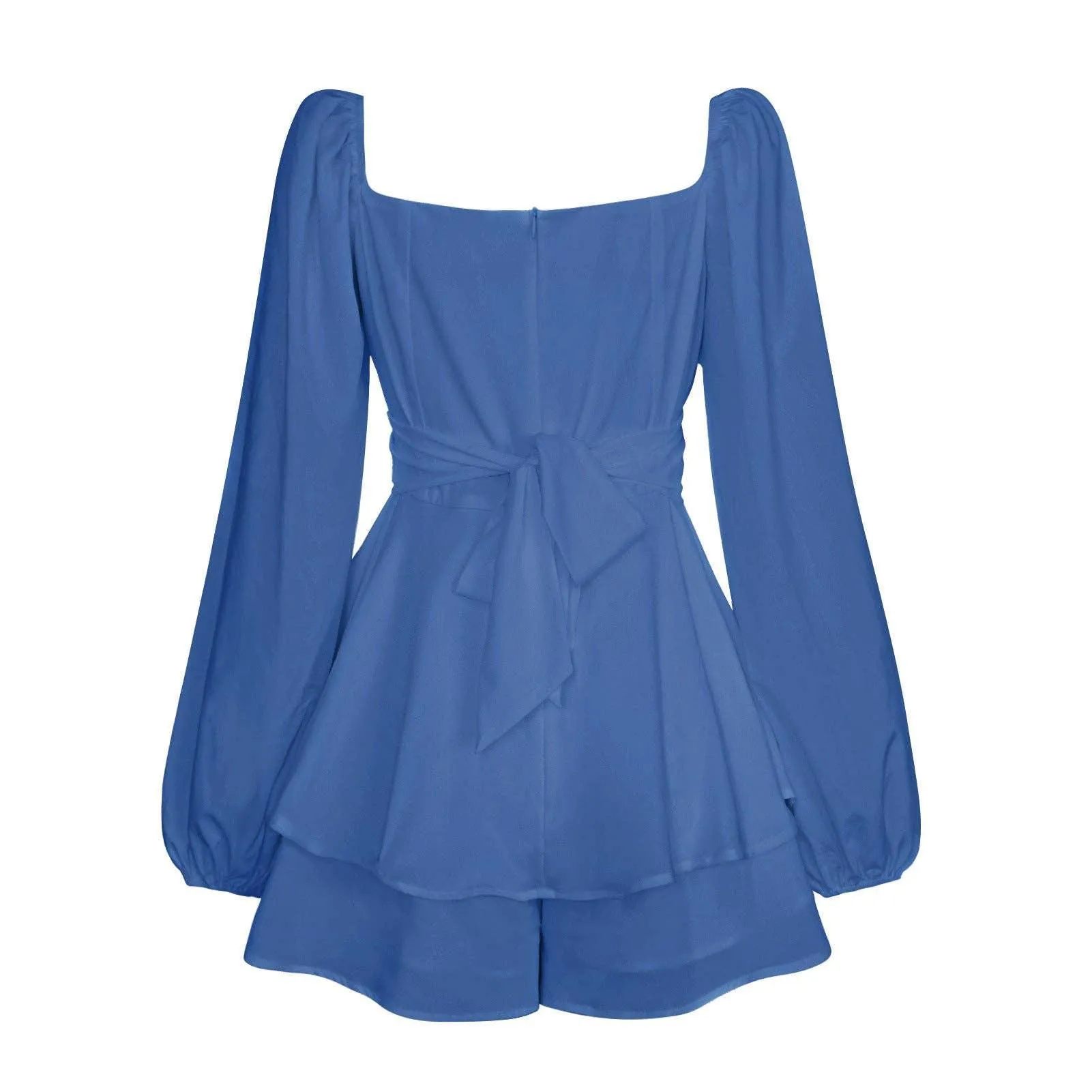 Ladies Lantern Sleeves Square Neck Daily Romper GKAF