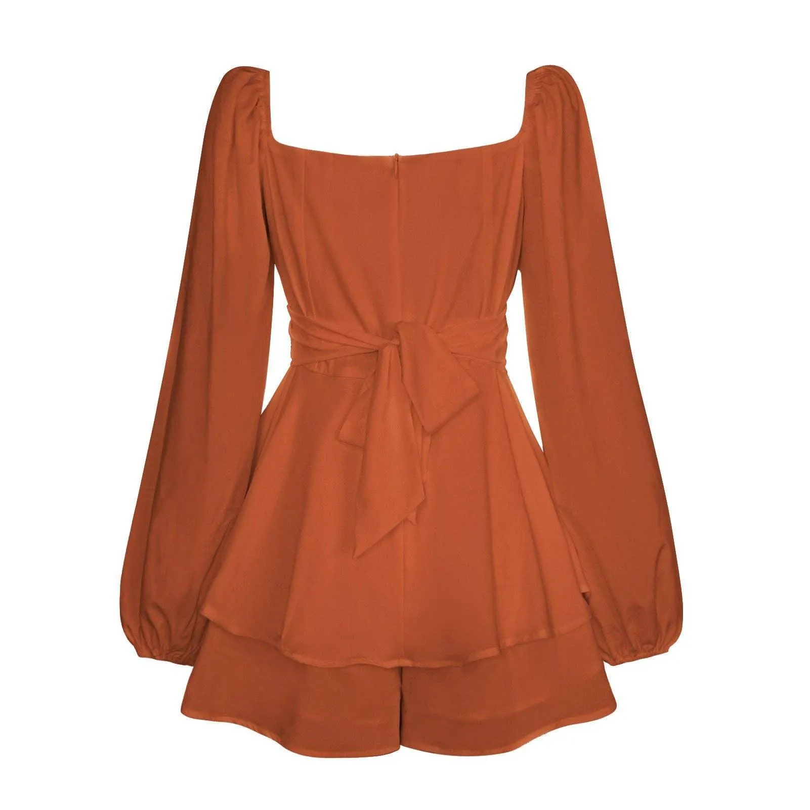 Ladies Lantern Sleeves Square Neck Daily Romper GKAF