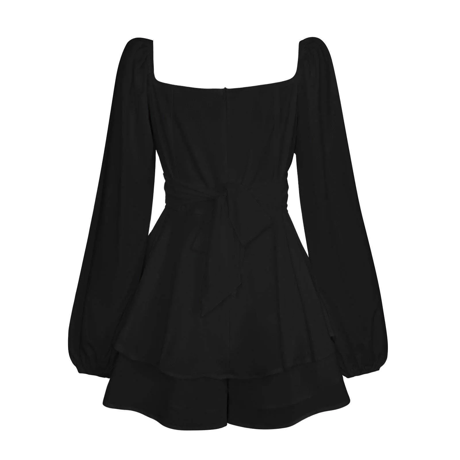 Ladies Lantern Sleeves Square Neck Daily Romper GKAF