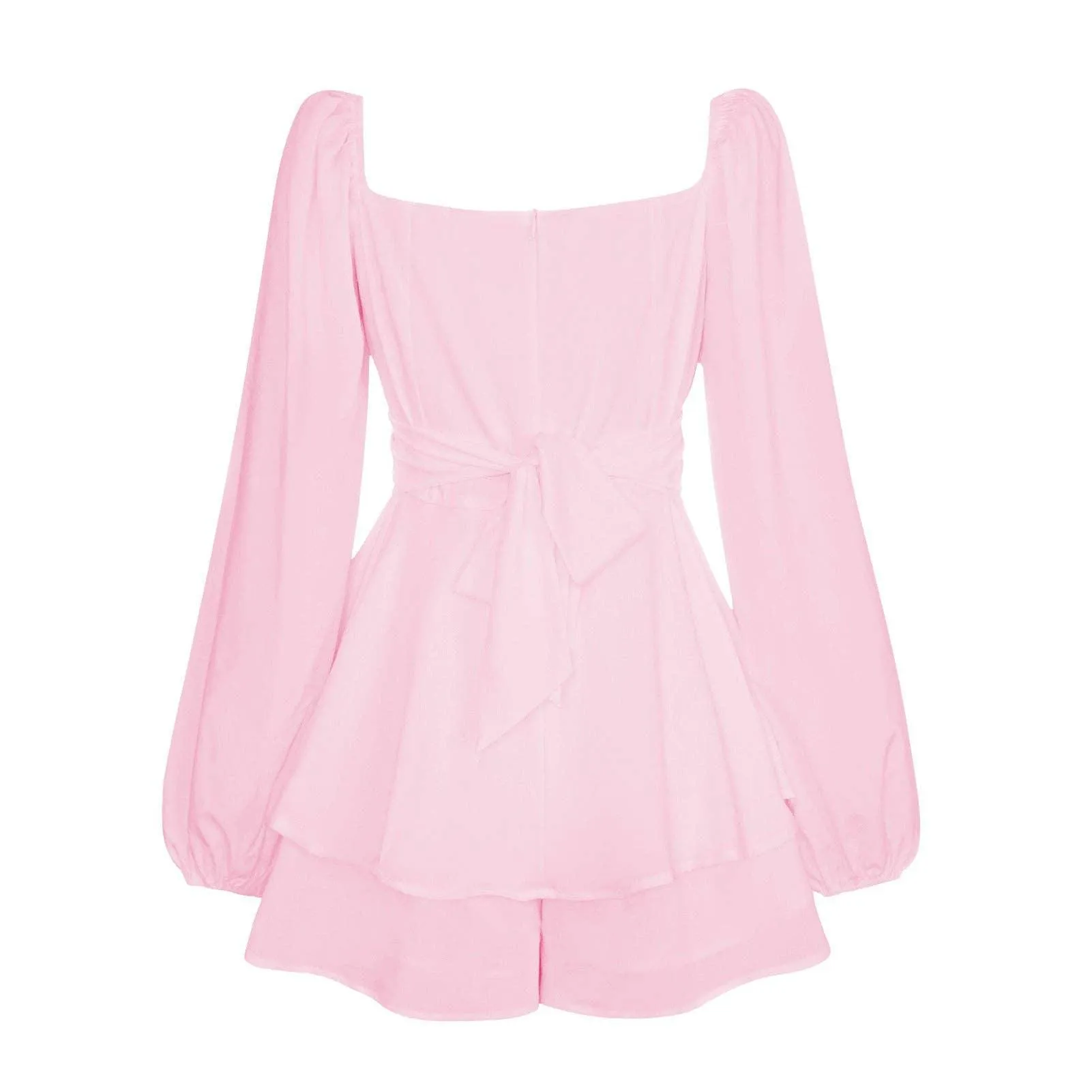 Ladies Lantern Sleeves Square Neck Daily Romper GKAF