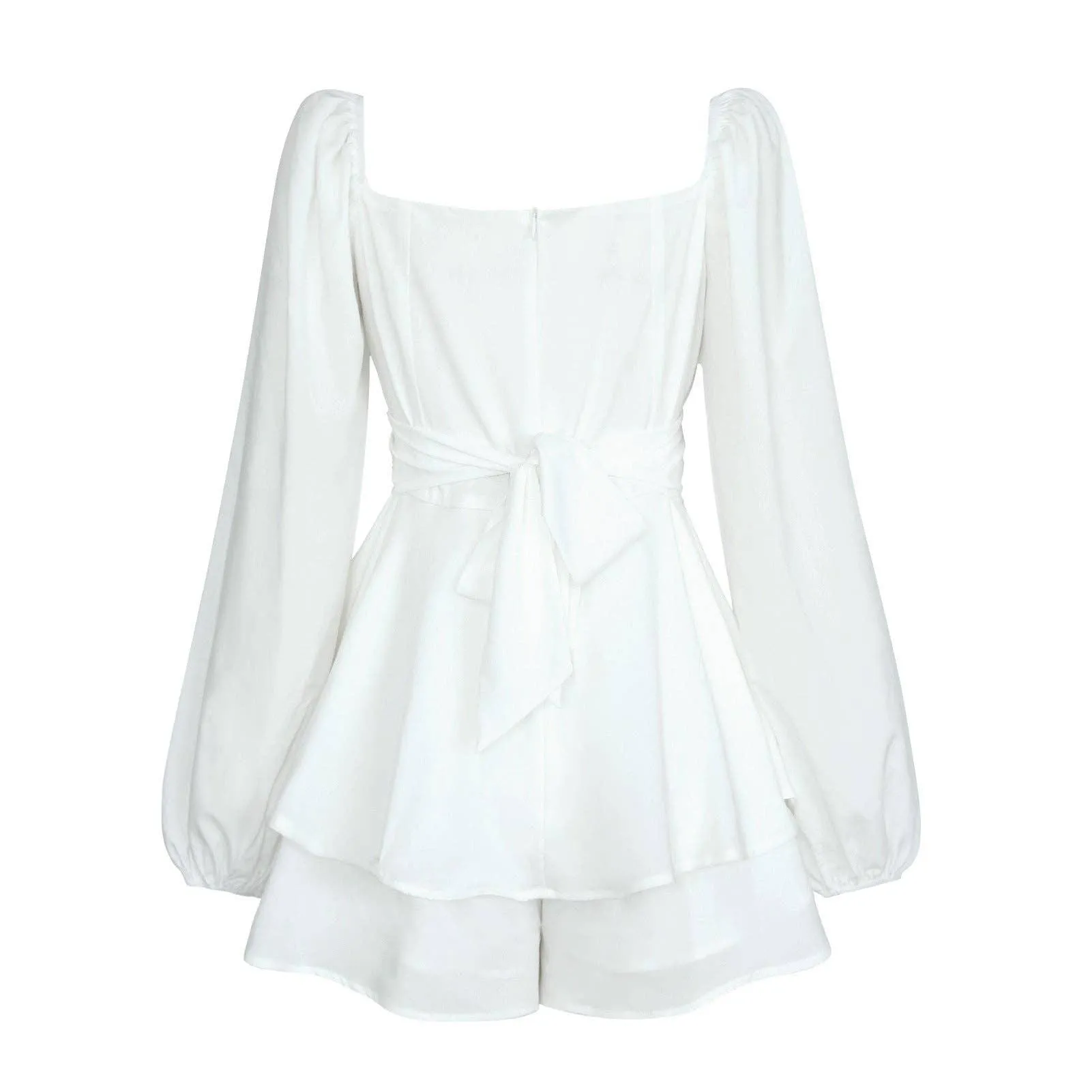 Ladies Lantern Sleeves Square Neck Daily Romper GKAF