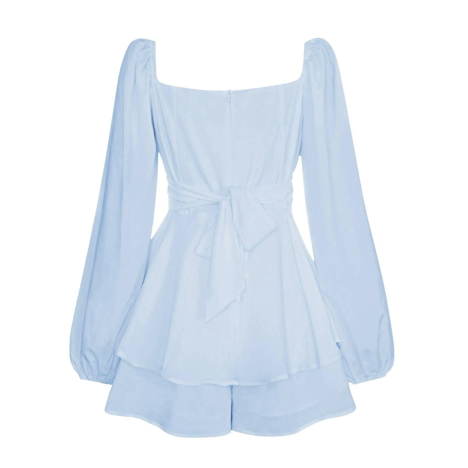 Ladies Lantern Sleeves Square Neck Daily Romper GKAF