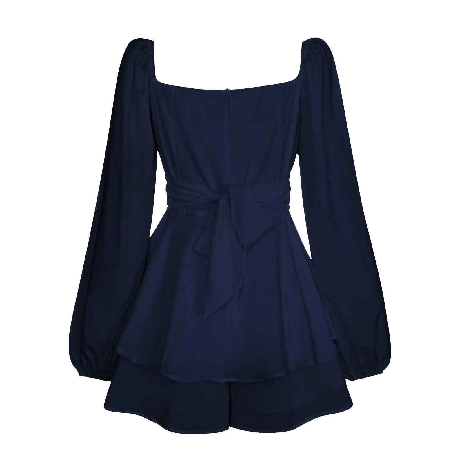 Ladies Lantern Sleeves Square Neck Daily Romper GKAF