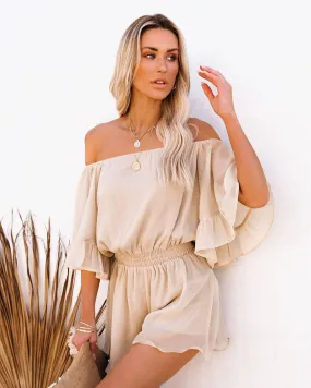 Ladies Off Shoulder Short Sleeves Daily Romper 1363