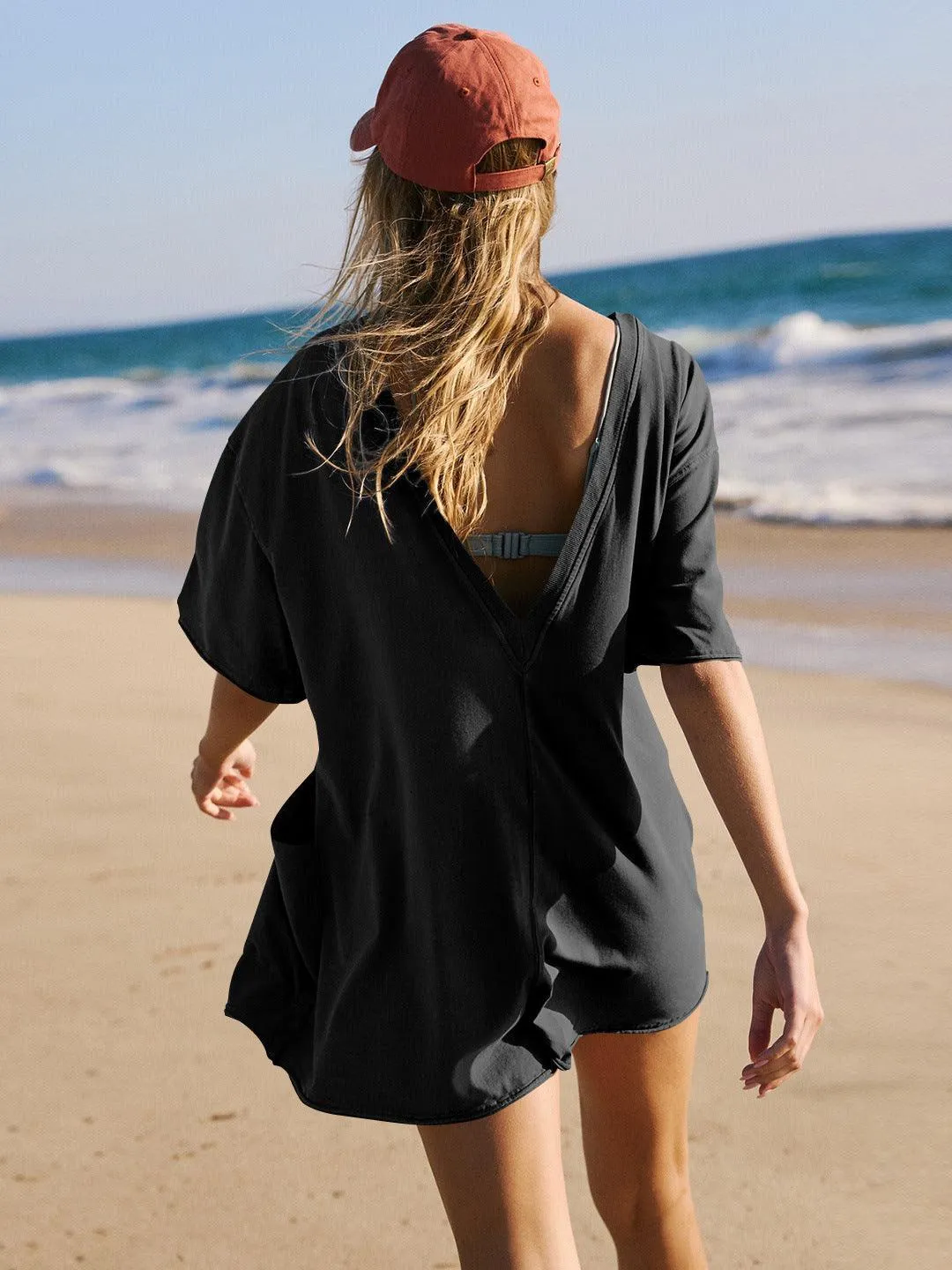 Ladies Solid Color Short Sleeves Romper EKBI