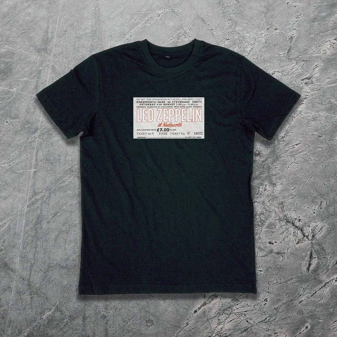 Led Zeppelin Kebworth 1979 Concert Ticket T-Shirt