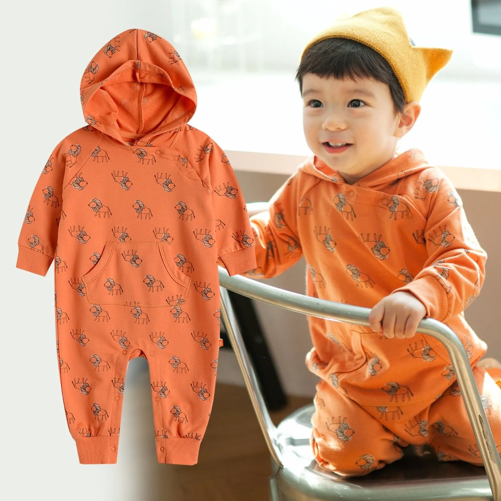 Lion King Cotton Hoodie Romper