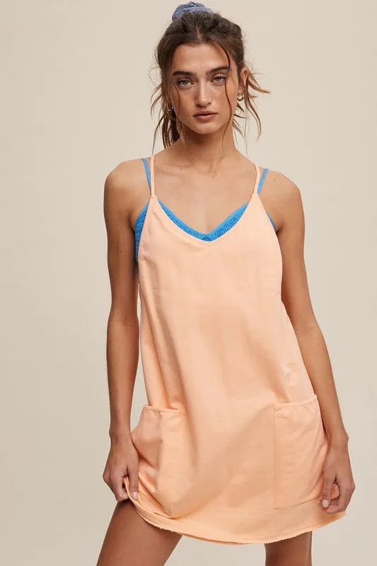 Listicle Sporty Mini Dress With Built in Romper