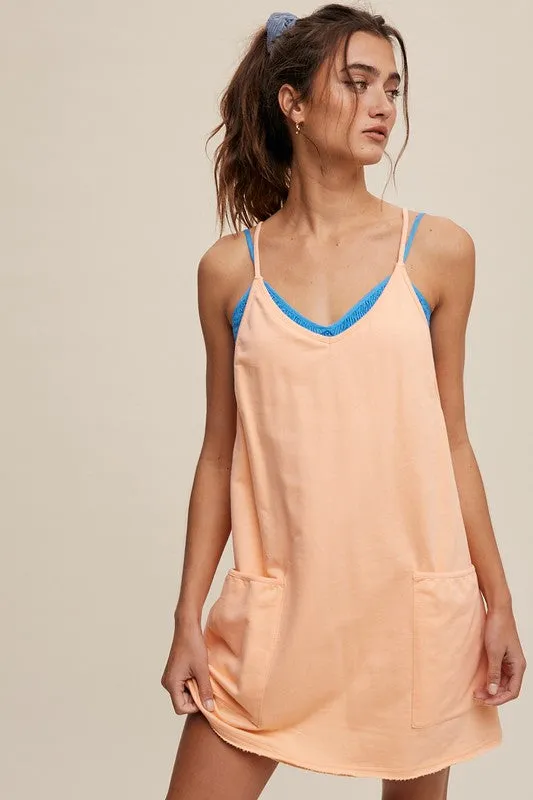 Listicle Sporty Mini Dress With Built in Romper