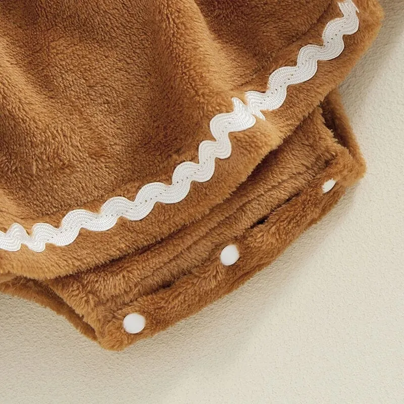 Long Sleeve Gingerbread Baby Costume Romper