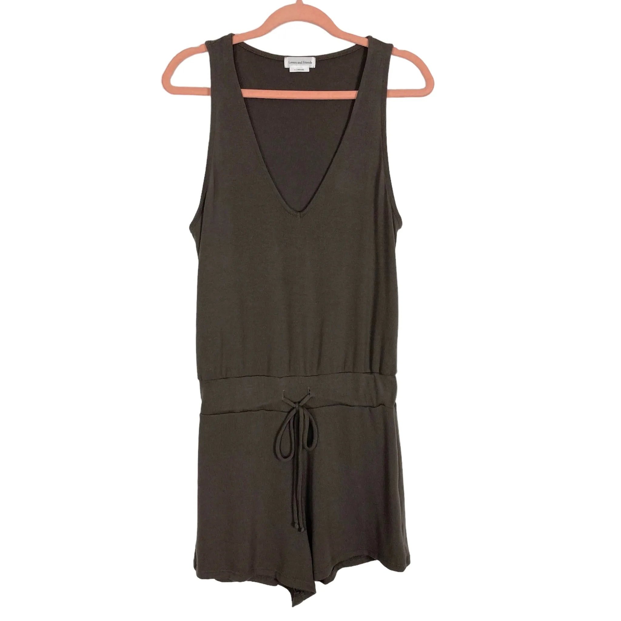 Lovers   Friends Grey Knit Drawstring Romper- Size S