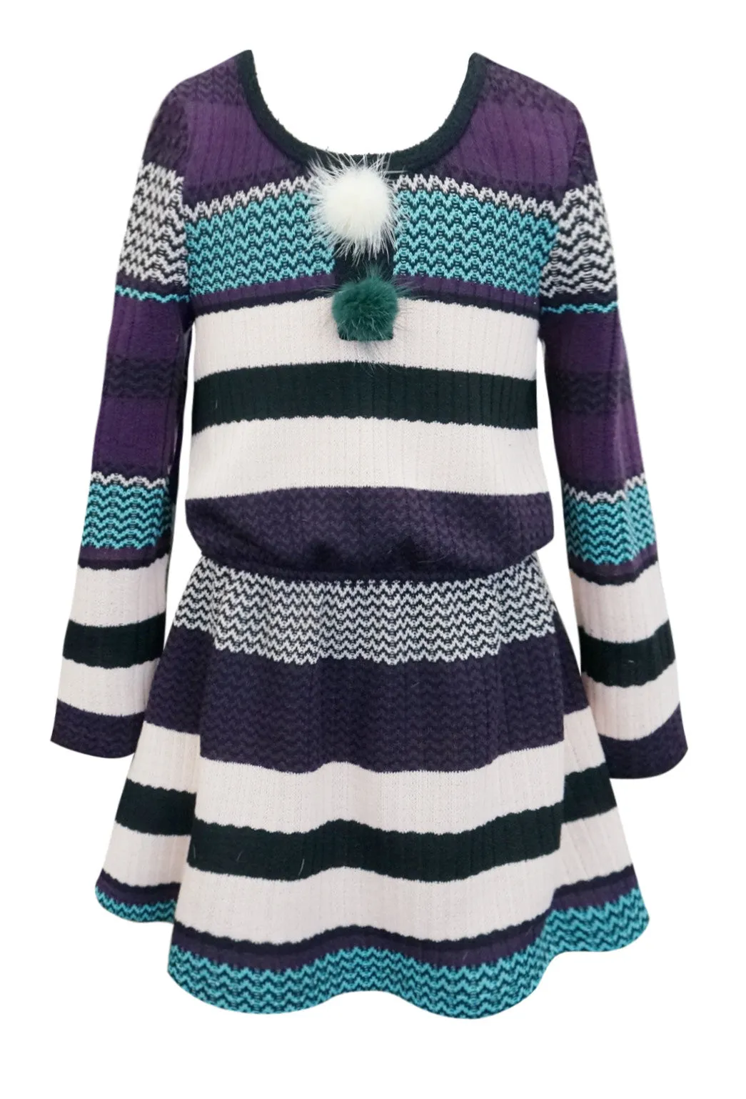 L/S Stripe Sweater Dress (A31175)