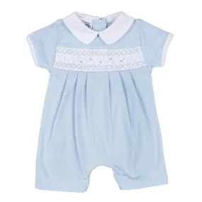 MAGNOLIA BABY - Sam Smocked Romper - Blue