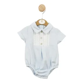 Mintini - Light blue summer romper with smocking