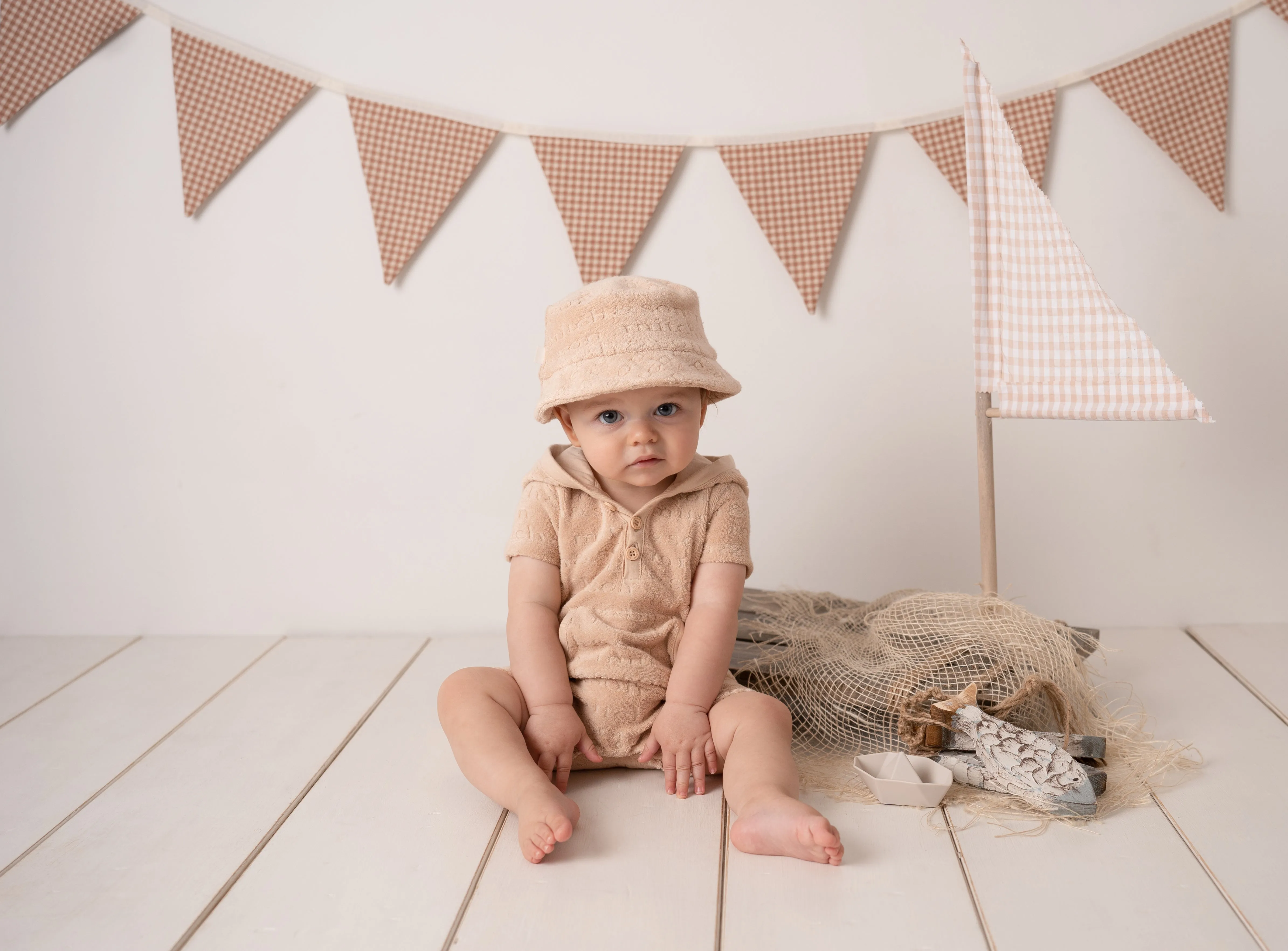 Mitch & Son - Towelling romper, Sand, Santiago