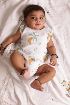 Muslin Onesie- Monkey