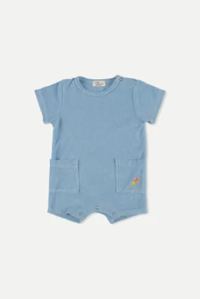 MY LITTLE COZMO SOLID TERRY BLUE DANIEL ROMPER