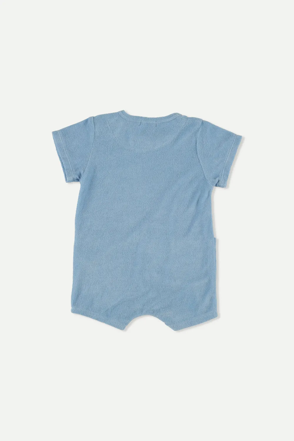 MY LITTLE COZMO SOLID TERRY BLUE DANIEL ROMPER