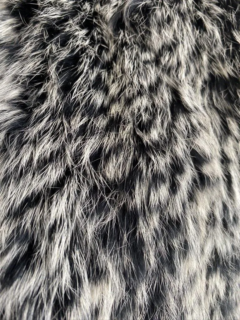 Natarsha Rabbit Fur Jacket Black Snow