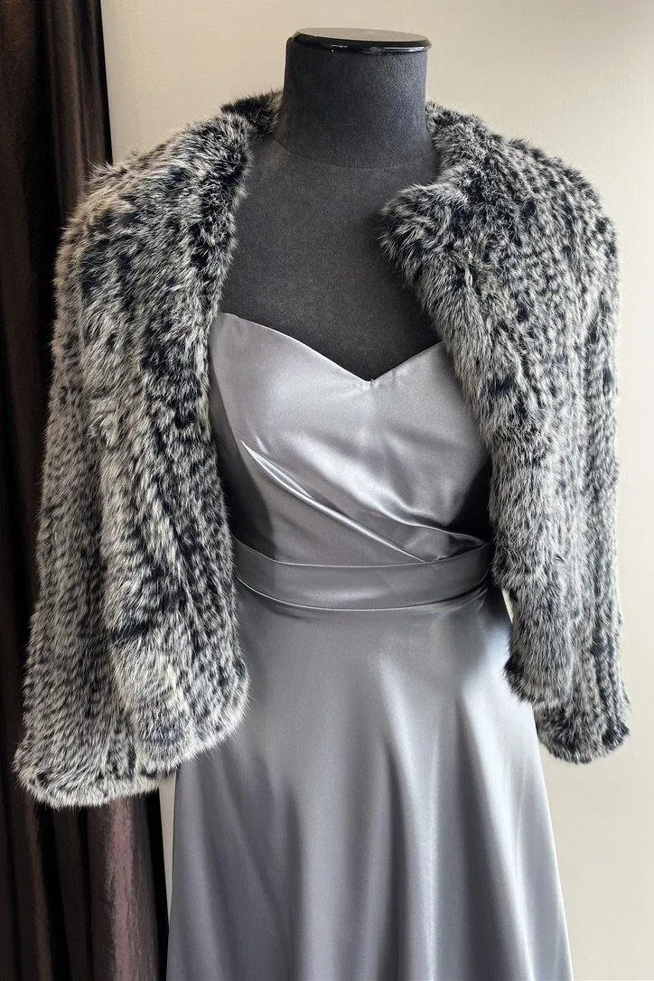 Natarsha Rabbit Fur Jacket Black Snow