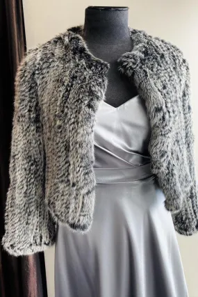 Natarsha Rabbit Fur Jacket Black Snow