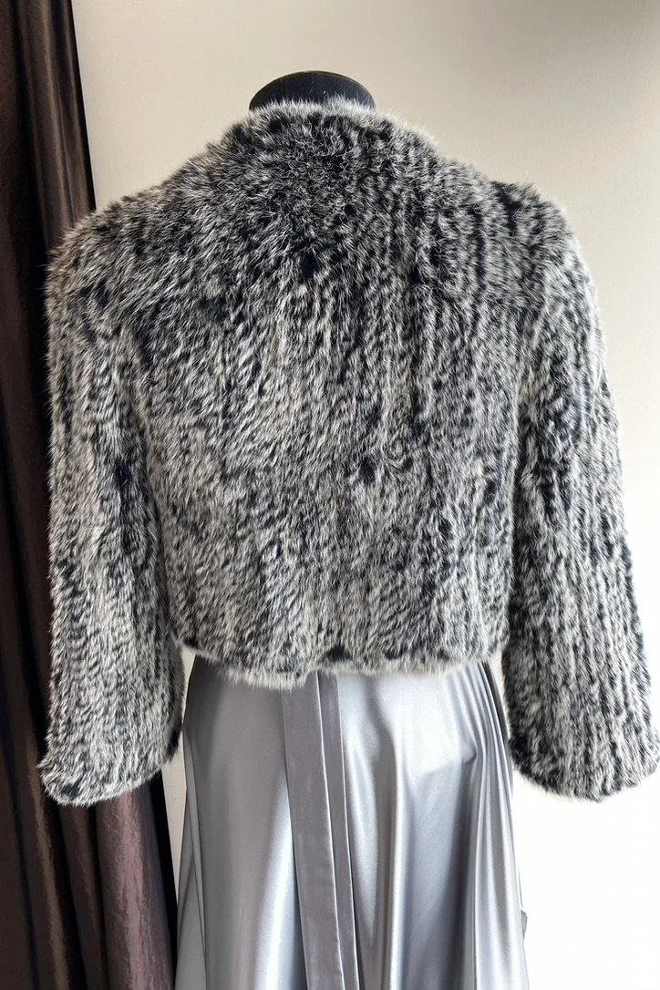 Natarsha Rabbit Fur Jacket Black Snow
