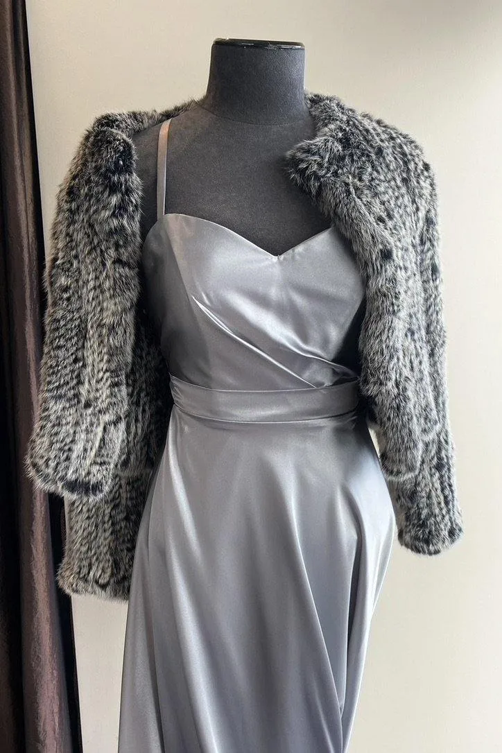 Natarsha Rabbit Fur Jacket Black Snow