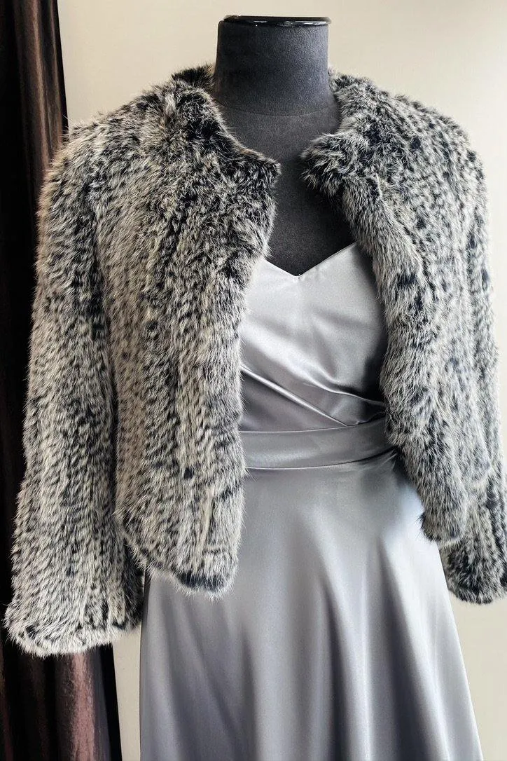 Natarsha Rabbit Fur Jacket Black Snow