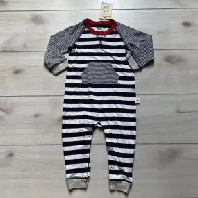 NEW Baby Gap Organic Cotton Navy White & Red Trim Cotton Romper