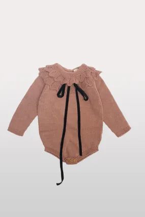 NUECES MAUVE RUFFLE ROMPER