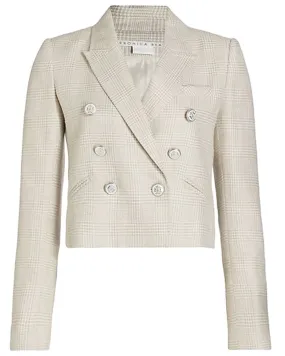 Oatmeal Check Cropped Nevis Jacket