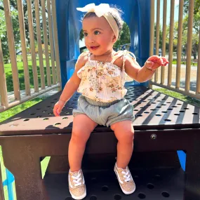 Organic Cotton Baby Girl Strap Romper