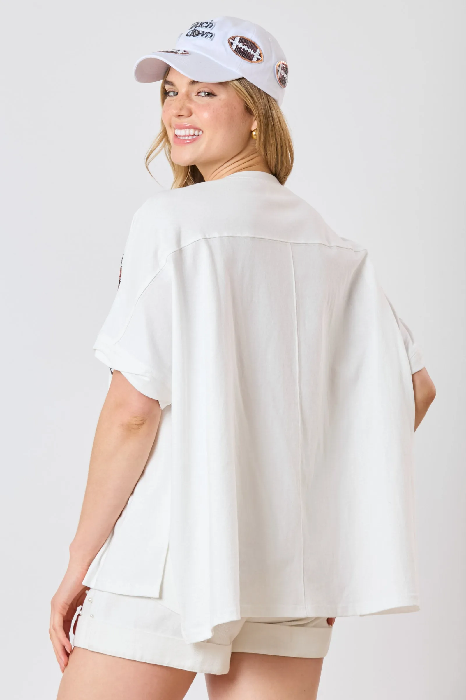 PE Sequin Goal Post Loose Fit Shirt