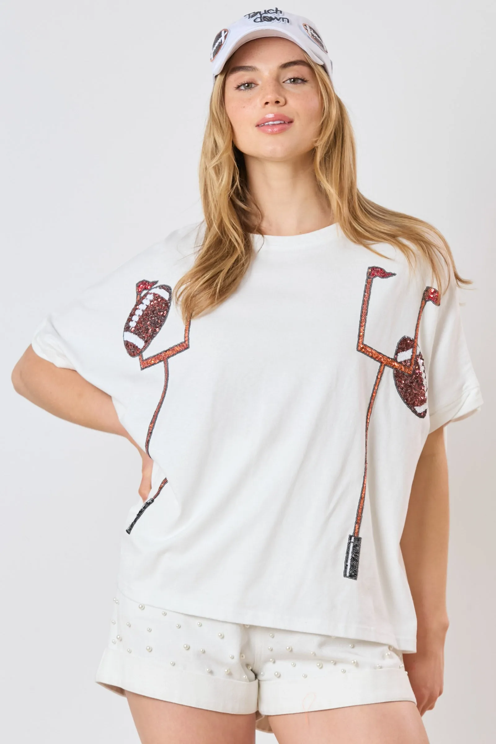 PE Sequin Goal Post Loose Fit Shirt