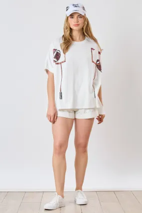 PE Sequin Goal Post Loose Fit Shirt