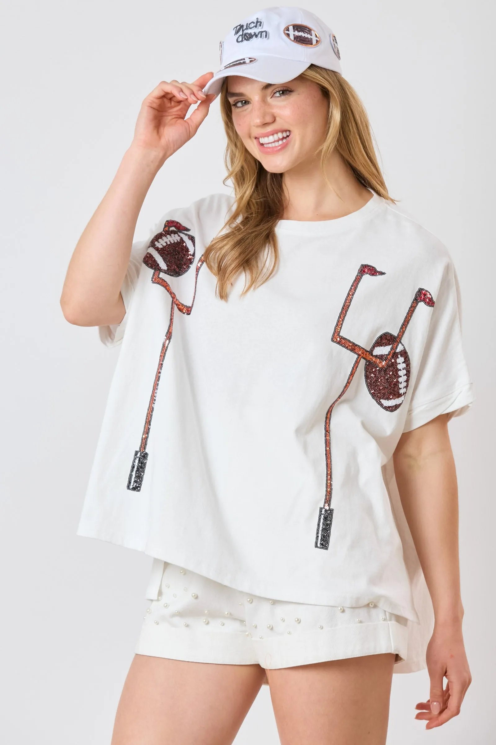 PE Sequin Goal Post Loose Fit Shirt