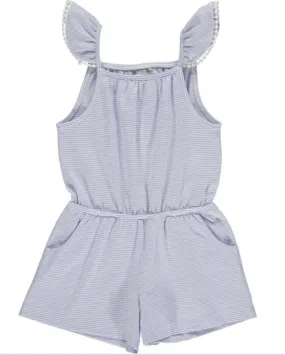 Periwinkle Cotton knit short  girl's romper