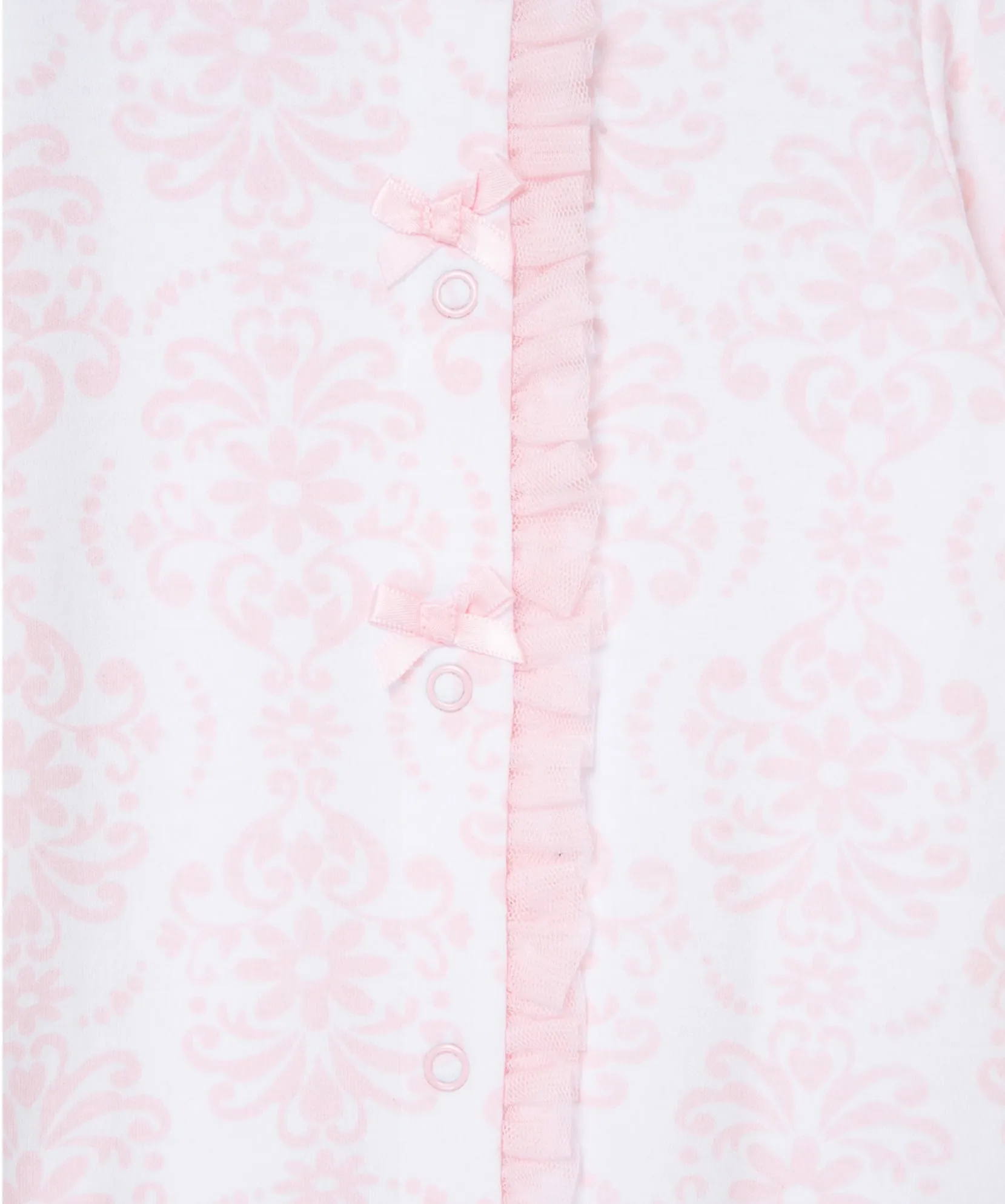 Pink Damask Scroll Footie Romper & Hat