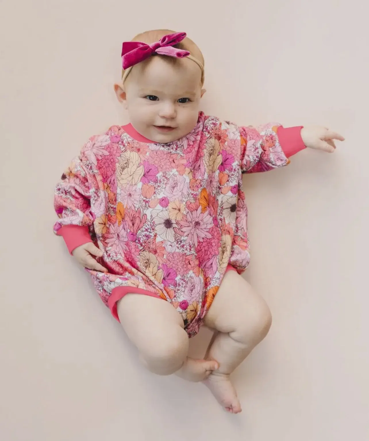 Pink Spring Flower Romper
