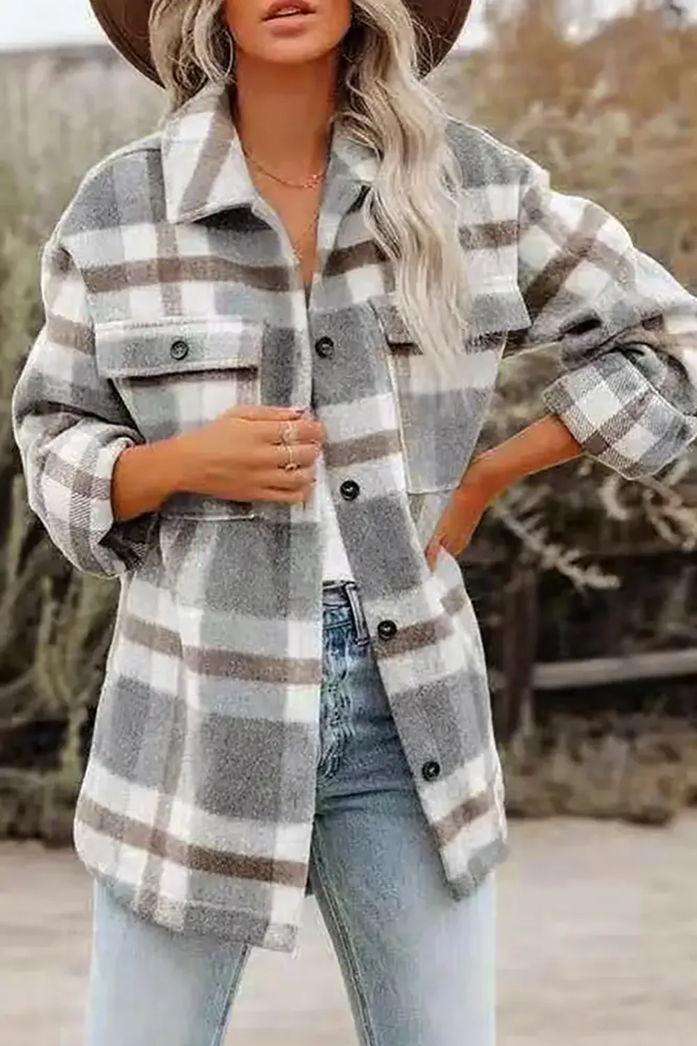 Plaid Flannel Jacket Women